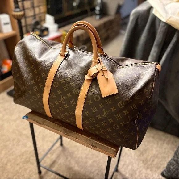 Louis Vuitton Monogram Canvas Duffel keepall w Vachetta Trim COA Included Sz55 - Picture 5 of 15